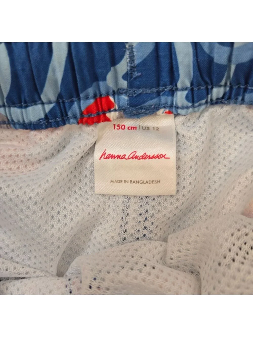 Hanna Andersson Shark Print Boy's Swim Trunks Size HA 150/US 12